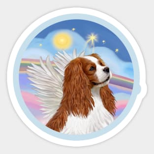 Cavalier king Charles Spaniel (Blenheim) in Heaven's Clouds Sticker